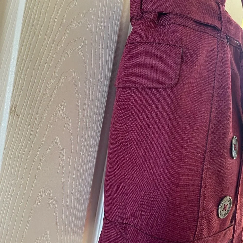 OGIO burgundy canvas large laptop tote with decorative belt fully padded
